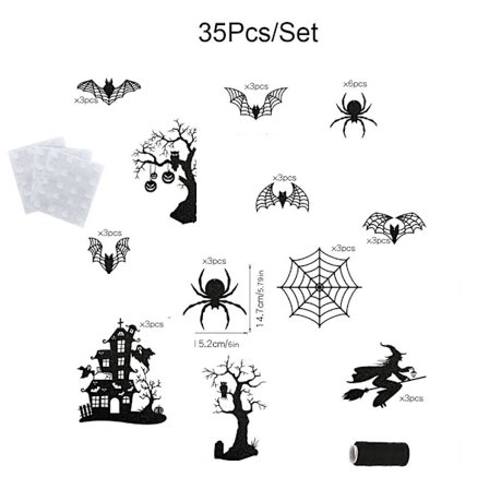 24/32/35 stk Sort krage hængende papir fuglebur dekorationer