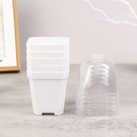 5st fyrkantig liten blomkruka med fuktkupol lings ing krukor