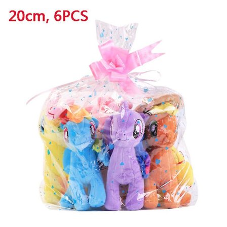 6 st My Little Pony Twilight Sparkle Pinkie Pie Rainbow Dash Pony leksak gosedjur docka Vänskap är magi present till flicka 20cm