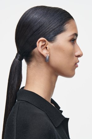 COS Women's Mini Glass Droplet Earrings in Silver