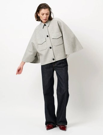 Dante6 Dante6-Blinx Double Face Wool Cape Jacket - Grey - L/XL