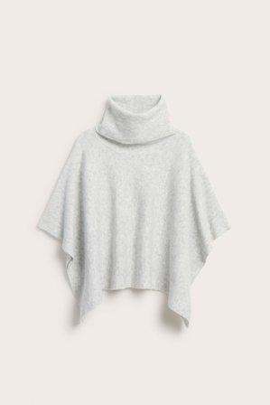 Kappahl | Poncho med polokrage | Ljusgrå