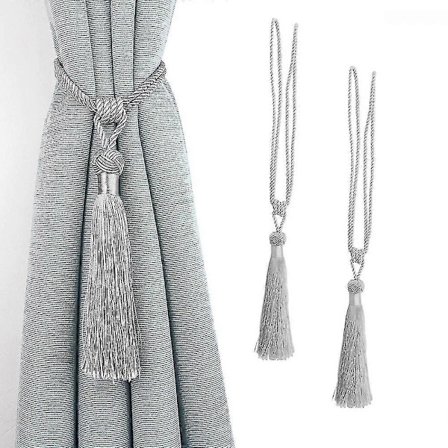 2 stk Gardinomtak Duske Omtak, Håndlagde Gardinholdere Tau Gardinomtak Håndlagde Gardinholdere For Hjemmekontor Vinduer PLS grå