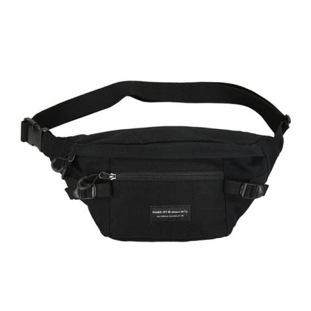 Menn kvinner Fanny Pack Midjeveske Uformelt lerret Herre skulderbudskap Japansk utendørssport Bryst Kvinne Black