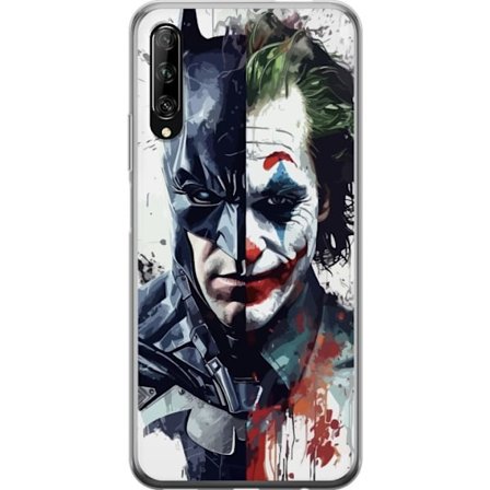 Yhteensopiva Puhelinkuori Huawei Huawei P smart Pro 2019 Jakettu muotokuva Batmanista ja Jokerista dramaattisessa kuvituksessa, kuvankaunis supersanka