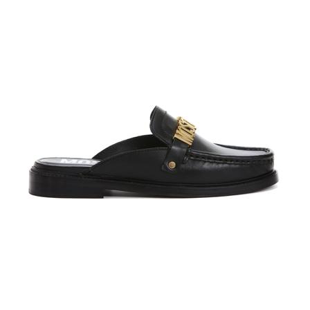 Moschino, Flat Sandals Czarny, Kobieta, Rozmiar: 36 EU