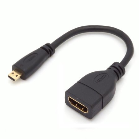 OEM Kabel Micro HDMI Adapterkabel D-Stecker - A-Buchse 15cm schwarz, Set aus 2 Stück