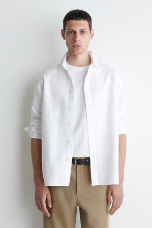 COS Homme Chemise Oxford En Coton in Blanc
