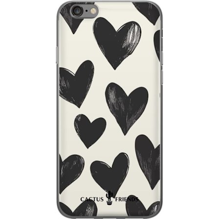 Kompatibel Mobilcover til Apple Apple iPhone 6s Cactus and Friends - Bold Black Love Pattern