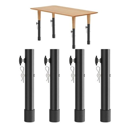 Bordbensforlængere i stål, 4-pak