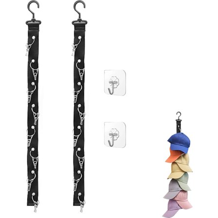 Hattehylde - 2 stk. - Kasket hylde - Hatteorganisator - Væg hattekrog - Hatteholder - Simpel hatthylde