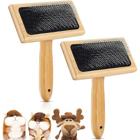 2 stk. Uldkamme, Håndkamme til Uld, Kammende Børster til Nålfiltning af Uld