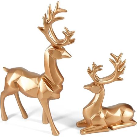 Reinsdyr Ornament Statue, Reinsdyr Juledekorasjon, Hjortegaver til Kvinner, Mammagaver, Hjortedekorasjoner Gjelder Hjem, Kontor (Medium, Hvit)