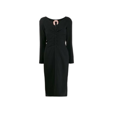 N21, Long -sleeved dress Zwart, Dames, Maat:L