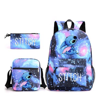 3-delad Set Stitch Ryggsäck Axel Ryggsäck Canvas SVART AA