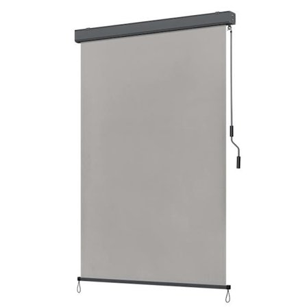 YUENFONG Markis med balkong 160 x 250 cm Vertikal markis med vev Solskydd Visuellt skydd, Grå