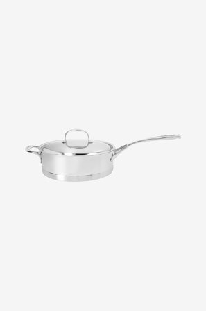 Demeyere - Traktørpanne med lokk 24 cm, 2,8 l Atlantis 7 - Sølv - Stekepanner & grillpanner - Fra Homeroom