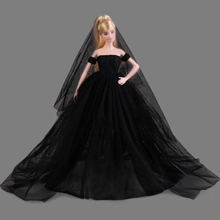 1 paket handgjorda dockakläder och tillbehör inklusive 5 bröllopsklänningar för 11,5 tums dockor (svart)