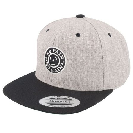 Berzerk - Grå snapback Keps - No Pain No Gain Round Logo Grey/Black Snapback @ Hatstore