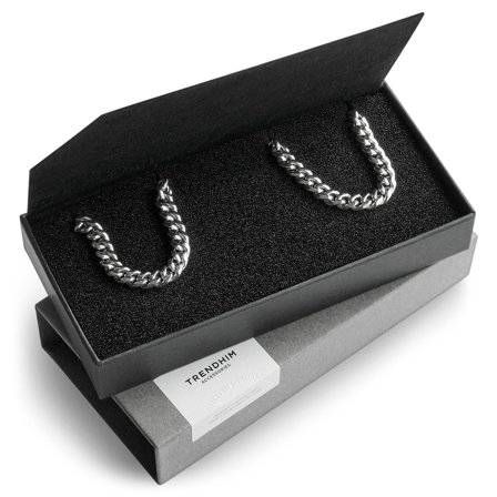 Coffret cadeau – Bracelet XS avec chaîne 50 cm en acier de 6 mm pour hommes - Coffrets cadeaux