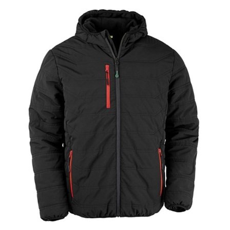 Result Genuine Recycled Mens Compass Padded Jacket XS Svart/Röd