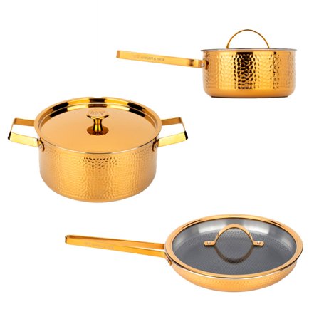 Vargen & Thor Brassa gryde- og stegepandesæt 3 dele - Messing | KitchenOne