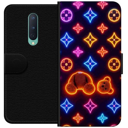 Yhteensopiva Lompakkokotelo OnePlus OnePlus 8 Neonvärisellä ylellisellä kuviolla, jossa hehkuvia nalleja pop-taide-esteetiikassa
