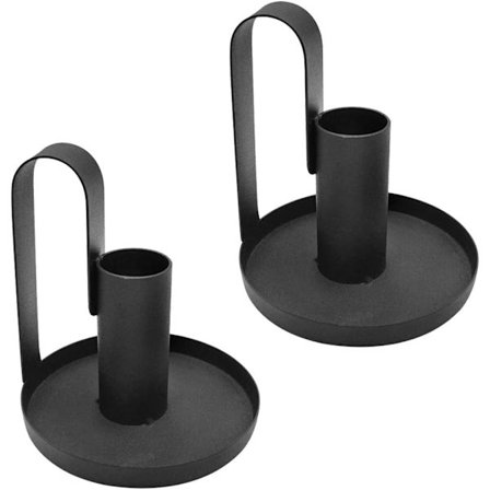 2 Bröllopsljusstakar Retro Metall Ljusstake Svart Ljusstake