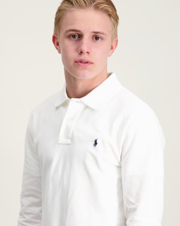 Polo Ralph Lauren BASIC MESH-SLIM POLO-TP-KNT Blanc Polos Garçon - Kids Brand Store