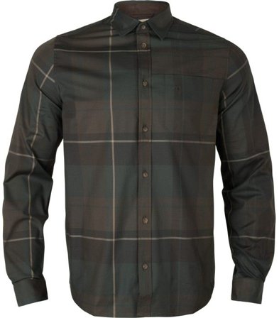 Härkila M's Akse Long-Sleeved Shirt Check Shadow Brown - Härkila