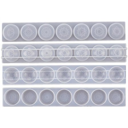 2 kpl 7 Chakras Diy Puoliympyrän Peili Valumuotti