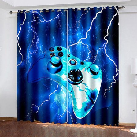 Mørkleggingsgardiner for gutter og tenåringer 132 x 160 cm Videospillgardiner i moderne stil for barn og jenter null ingen