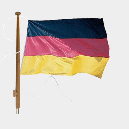 Pacchetto bandiera con bandiera nautica Adela Original, Germania, poliestere marino (170 g / m²), 90 cm x 54 cm + asta per bandiera Ø25 mm, 90 cm in 