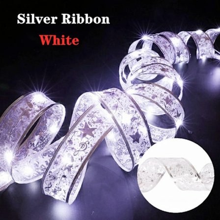 Christmas Ribbon Fairy Light Juldekoration DIY Bows String Light Tree Ornaments