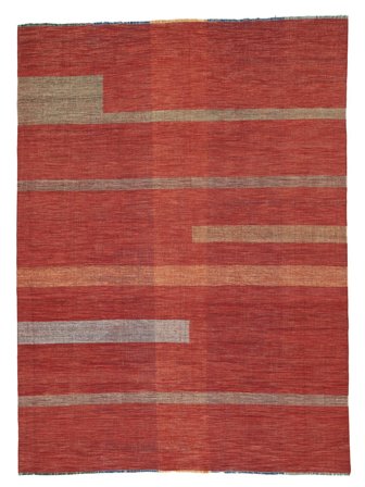 Verspieltes Straßenmotiv Groß Kelim Modern Teppich 287X390 Wolle