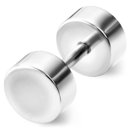 6mm Silver-Tone Stud Earring for Men - Stud earrings