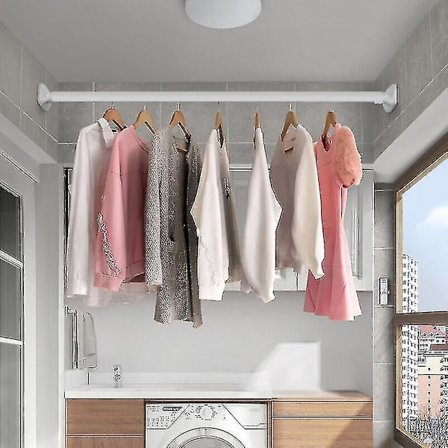 Badrumsjusterbar Gardinstång - Fjäderbelastad Utdragbar Teleskopisk