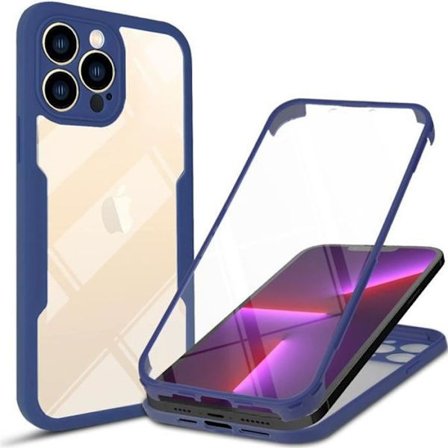 Skyddshölje - Silikon - för iPhone 13 Pro Max - 360 grader - Marinblå - Halvstyv