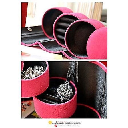 Rejse Smykkeæske 3-lags Samling Rulle Tilbehør