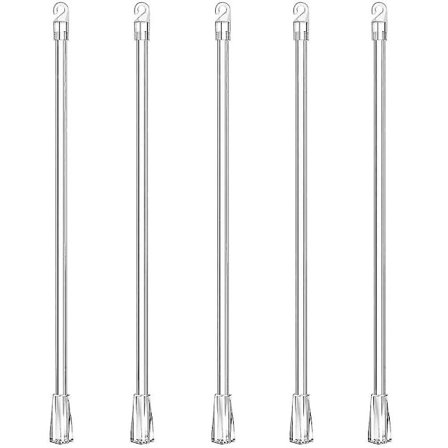 5 stk. persiennestave, vertikale persienner, reservedele, persiennestav med svanehalskroge (31.00X1.10X1.10CM, som vist)