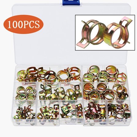 100 stk 6/7/8/9/10/11/12/14/15/17 mm fjærklemme slangeklemme, fjærklemmer