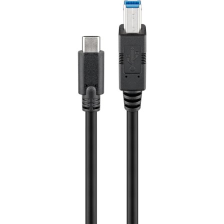 USB 3.0-kabel USB-C till B, svart