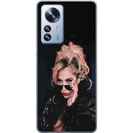 Kompatibelt Mobildeksel til Xiaomi 12 Pro Lady Gaga portrett med solbriller og dramatisk sminke i mørk glamorøs stil