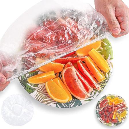 FreshGuard 100-delers matoppbevaringsposer, gjenbrukbare elastiske skåldeksler, matkonserveringsposer for piknik, matrester og på farten