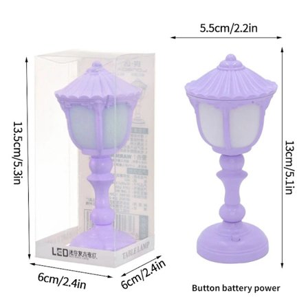 Retro LED Skrivbordslampa Söt Bordslampa Mini Gatlyktor Nattlampor Kawaii Rum Skrivbordsdekoration Tillbehör Nattlampa~02567