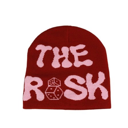 Strikkehue Hue Beanie Bonnet VIN RØD&ROSA