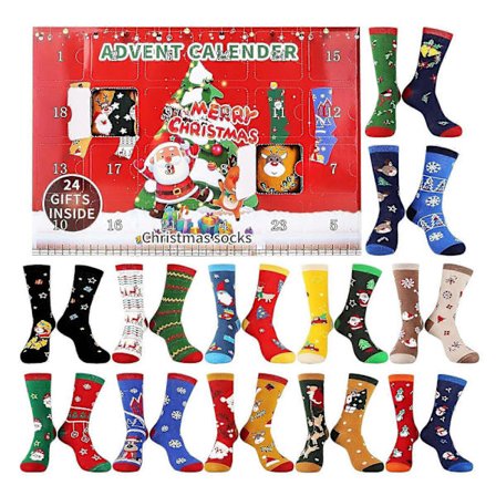 Julekalender 2024 Børn 2024 Jule Sokker Ankomstkalender Jule Nedtælling Sokker Gave Ankomstkalender Strikket Jule Sokker