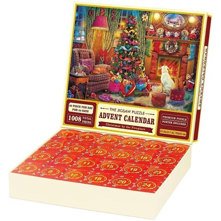 24 Lådor Jul Pussel Rött Papper Överraskning Blind Box Gåvor