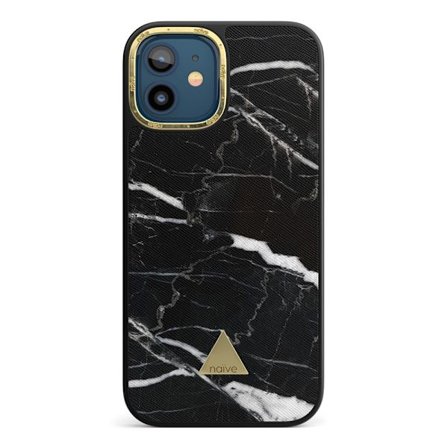 Naive iPhone 12 Skal - Black Marble