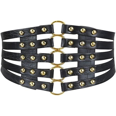 Hålperforerad Nitarbälte Snörning Korsett Elastiskt Brett Midjebälte Underbyst Midjeband